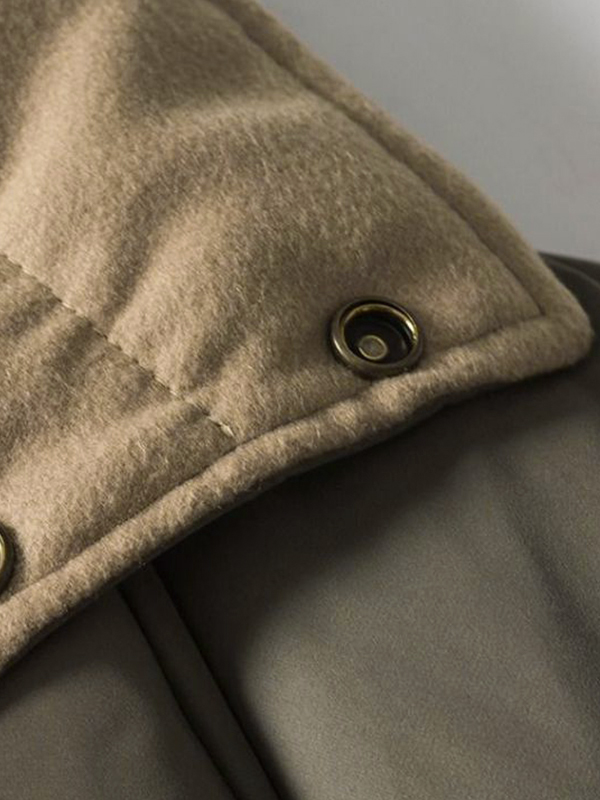 Solid Slant Pocket High Neck Jacket-6