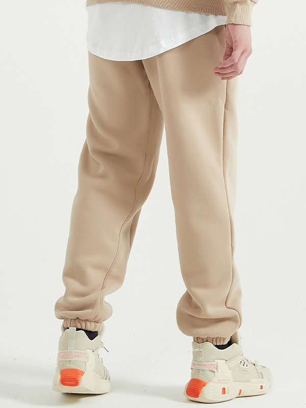 Men's Solid Color Bound Feet Sweatpants-1