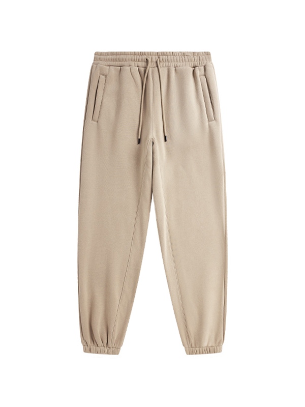 Men's Solid Color Bound Feet Sweatpants-2