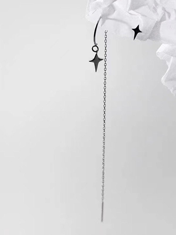 Simple Tassel Starry Earrings-2