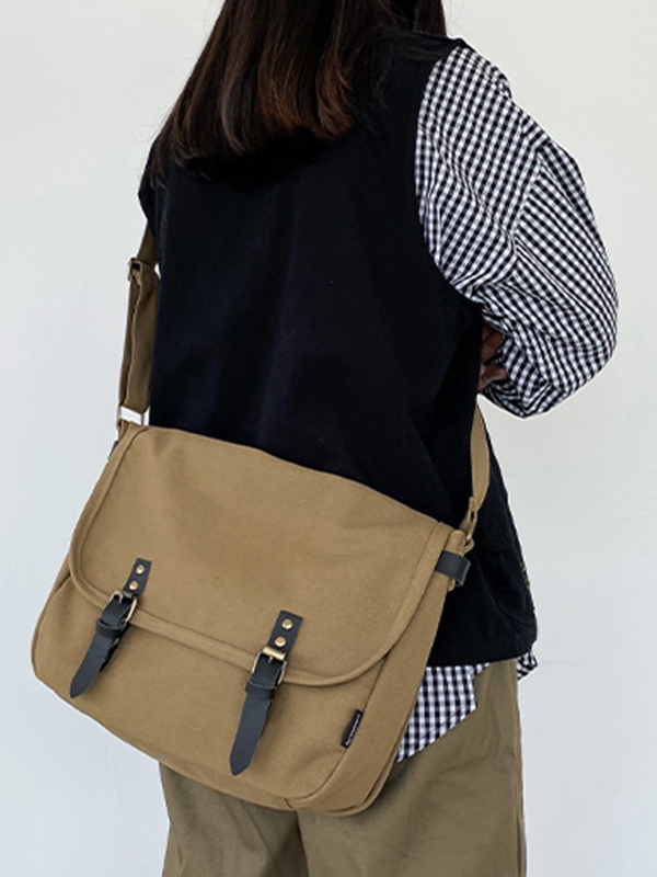 Vintage Large Canvas Messenger Bag-3