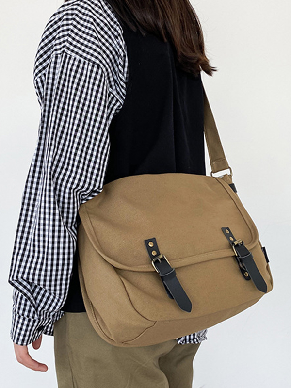 Vintage Large Canvas Messenger Bag-2