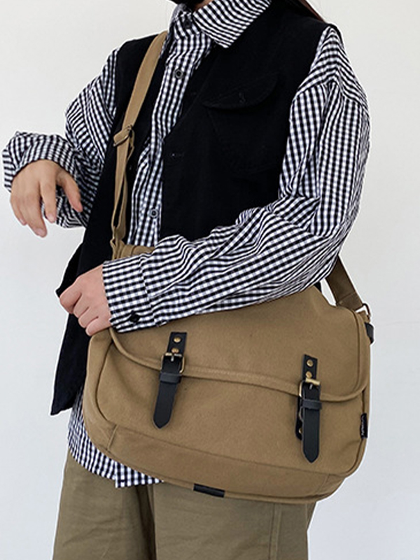 Vintage Large Canvas Messenger Bag-1