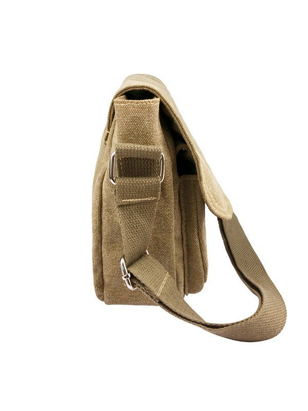 Canvas Khaki Cartoon Messenger Bag-2