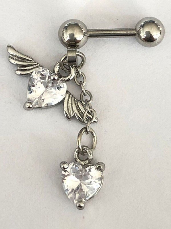 1pc Winged Heart Drop Earring-1