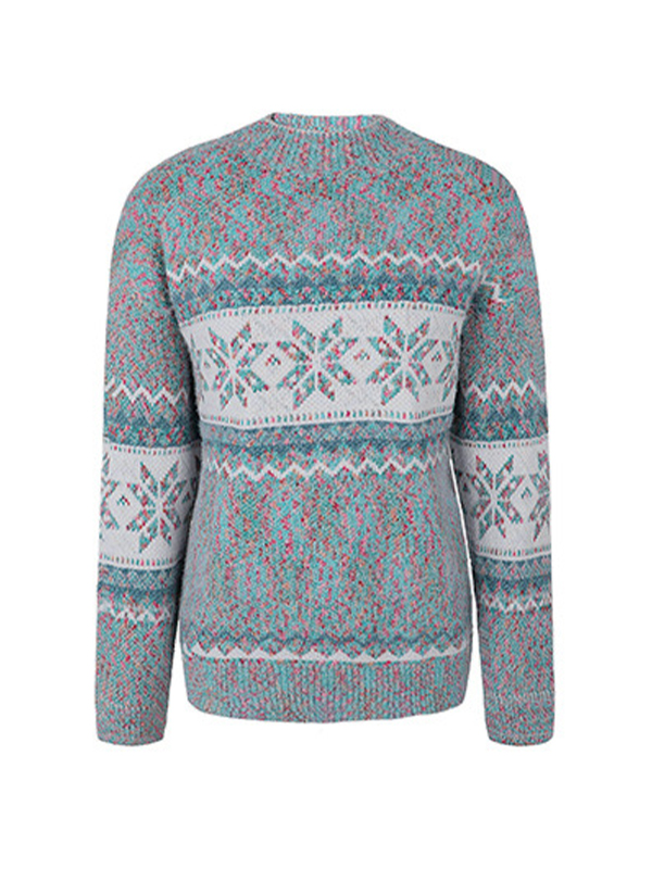 Snowflake Jacquard Mock Neck Sweater-2